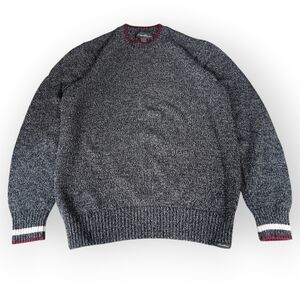 Eddie Bauer Charcoal and Maroon Crewneck Sweater - M